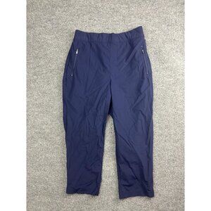 Tommy Bahama Active Pants Womens L Navy Blue Elastic Waist Zip Pocket Stretch